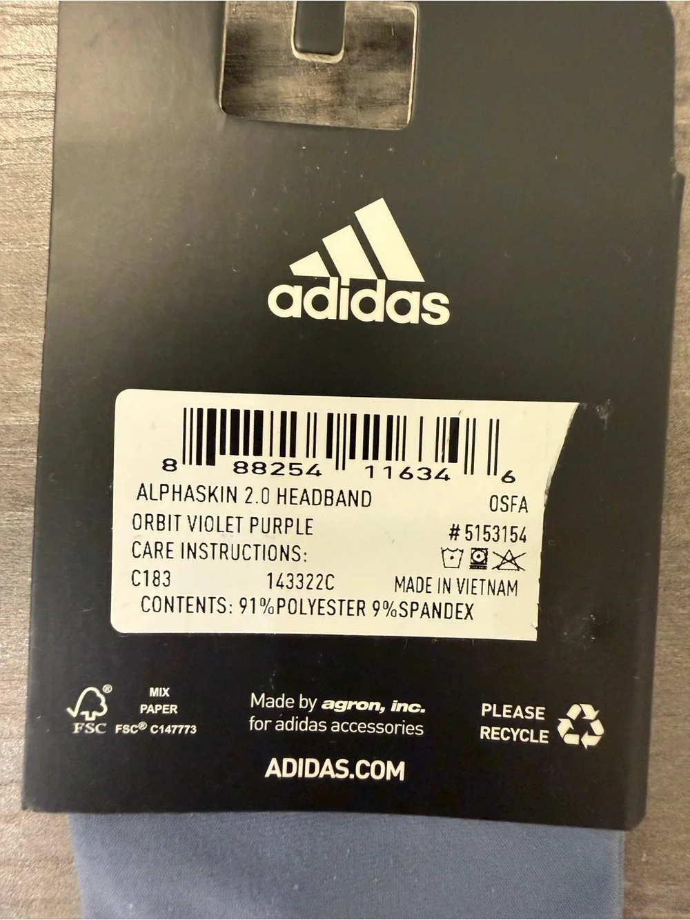adidas Alphaskin Headband 2.0 orbit violet